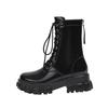 2024 Spring/Autumn Trendy Versatile Rear Zipper Thick Soled Tall Short Boots Work Clothes Motorcycle Boots Women's Casual Shoes