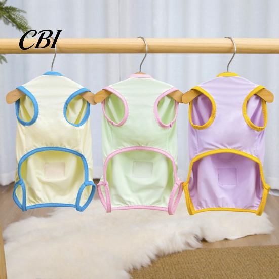 Summer Pet Clothes Dog Four-Legged Shirt, Sleeveless T-shirt, Contrast Color Outfit, Soft Clothing Breathable for Small Dogs Teddy Bichon Frise Leash