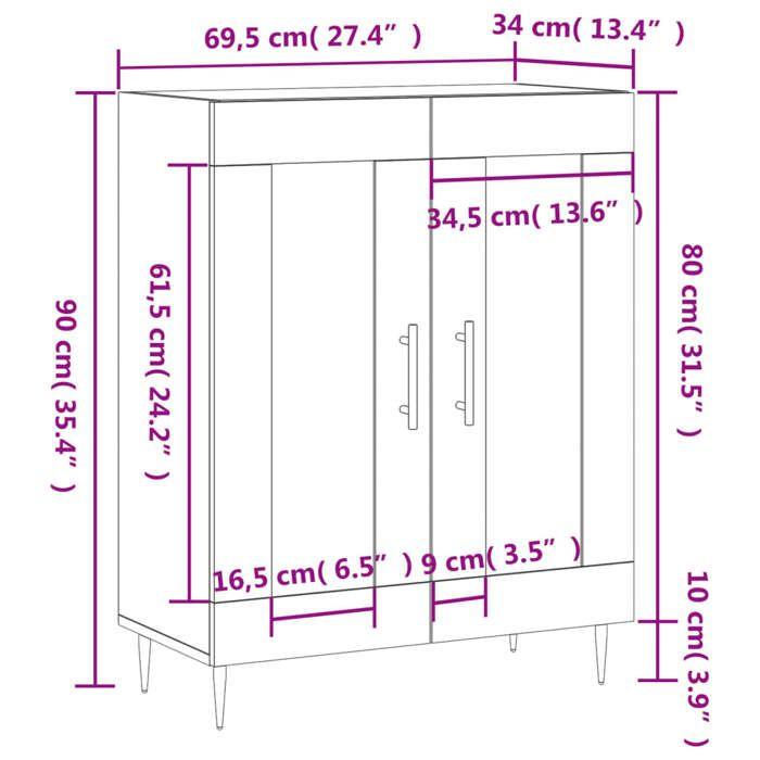 VidaXL Buffet White 69.5x34x90 Cm Engineered Wood 830180