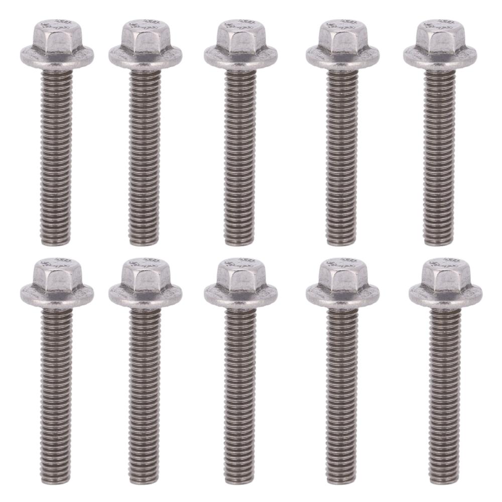 10pcs Hex Head Hex Flange Screws Cap Washer Head Serrated Flange Bolts Auto Skid Plate