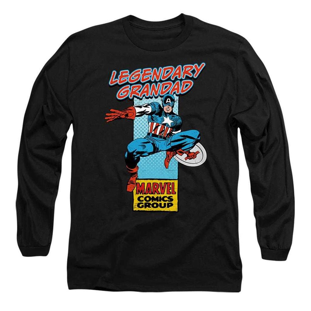 Marvel Comics Mens Legendary Grandad Captain America Corner Box T-Shirt