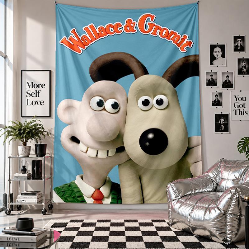 Wall TapestryWallace & Gromit Art Hanging Cloth Decorative Background Cover for Room Decoration