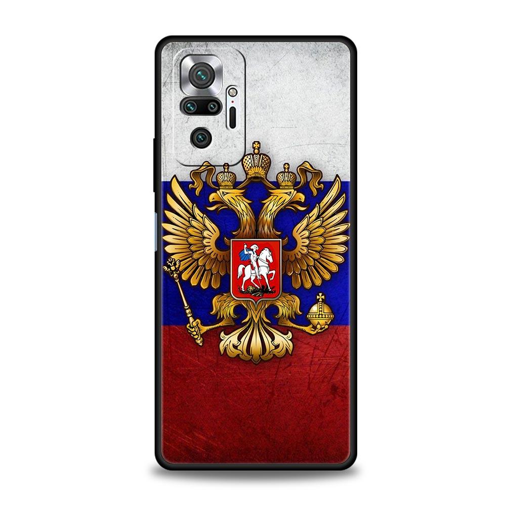 Россия Русские Флаги Герб Чехол для Телефона Для Xiaomi Redmi Note 14 13 5G 10 11 12 Pro Plus 4G 14C 13C 12C 10C Черная Крышка
