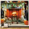 Christmas Fireplace Home Decoration Art Tapestry Christmas Tree Hanging Hippie Large-sized Wall Decoration Tapestry