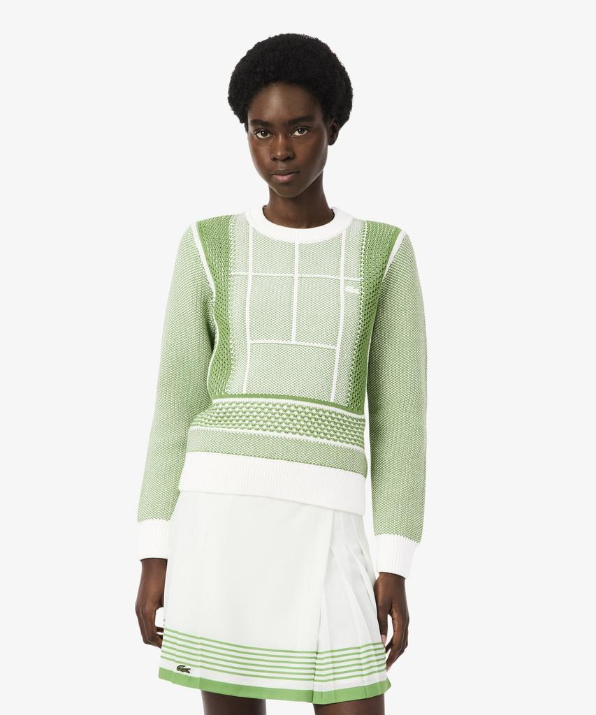 LACOSTE Women'S Tennis Court Jacquard Sweater Af9867-56G 4In