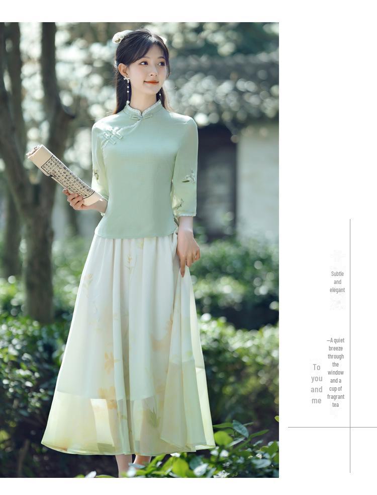 Summer Chinese Women's Fairy Hanfu Tang Suit