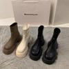 Fashion 2024 Autumn Chunky Women Ankle Boots Fashion Zippers Square Head Thick Bottom Shoes Ladies Elegant Morder Short Boot Goth Shoe