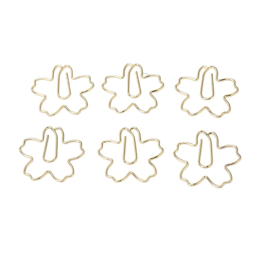 100Pcs Gold Cute Paper Clips Sakura Shape Cool Paper Clips Cute Cute Planner Clips Office