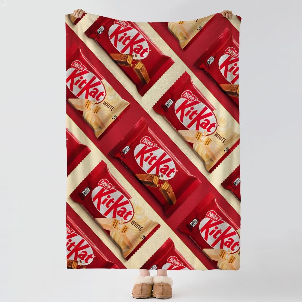 Еда K-KitKat-t Бросок Толстое Уютное Фланелевое Одеяло, Многоцелевое Использование В помещении На улице Ежедневный Сон