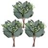 5/10/20Pcs Artificial Leaves Stems with White Seeds Short Silver Dollar Artificial Flowers for Decoration Greenery Stems Plants