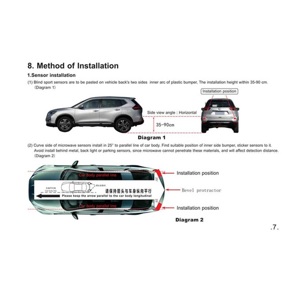24Ghz Radar Based Blind Spot Monitoring System Lane Change Safe Auxiliary Device