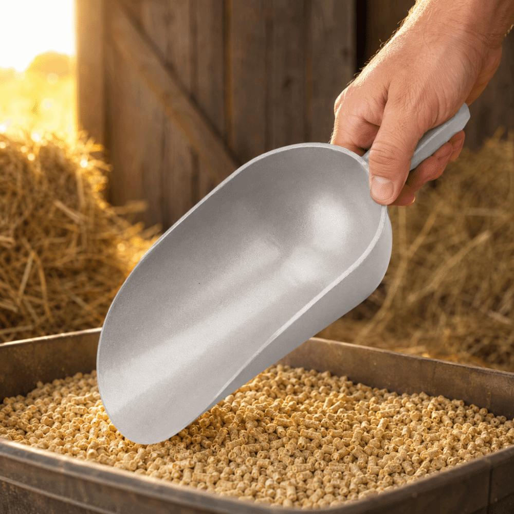 Silver Pet Food Scoop Aluminum Alloy Multipurpose Feed Scoop Metal Food Scoop Pet Food Supply