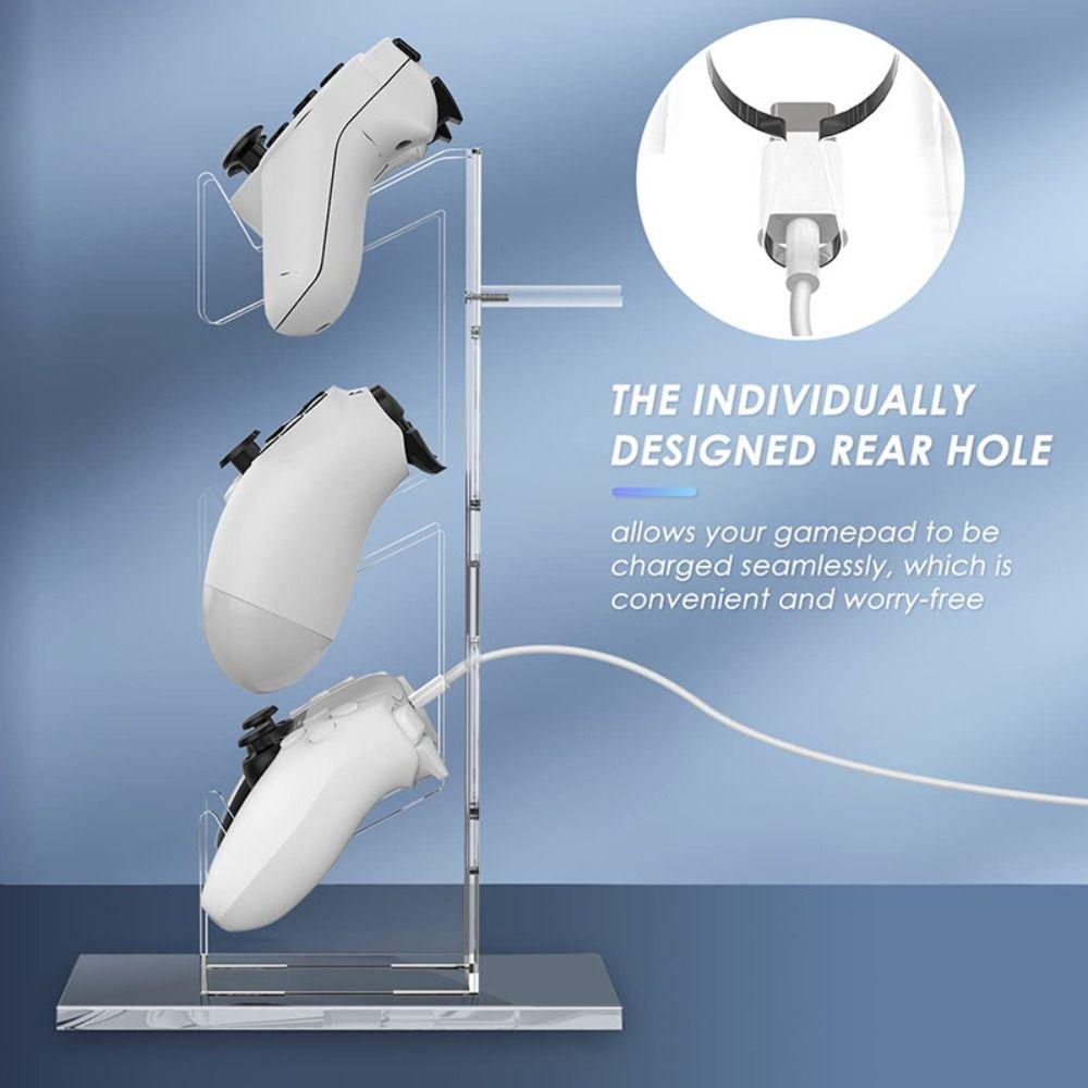 Acrylic 3-Layer Controller Holder White Game Handle Display Stand Practical   Desktop