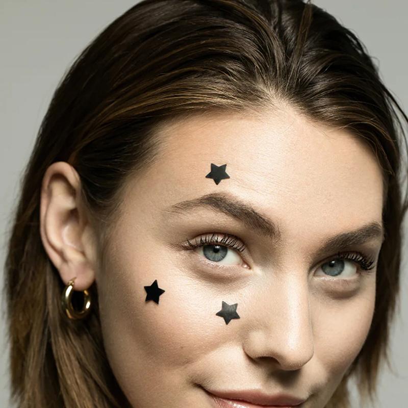 Набор гидроколлоидных пластырей от акне с 600 пластырями в форме звезд и сердец для дневного использования