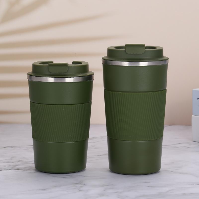 Creative 304 Stainless Steel Coffee Cup Vacuum Handy Vacuum Flask Portable Flip Car Office Gift Cup