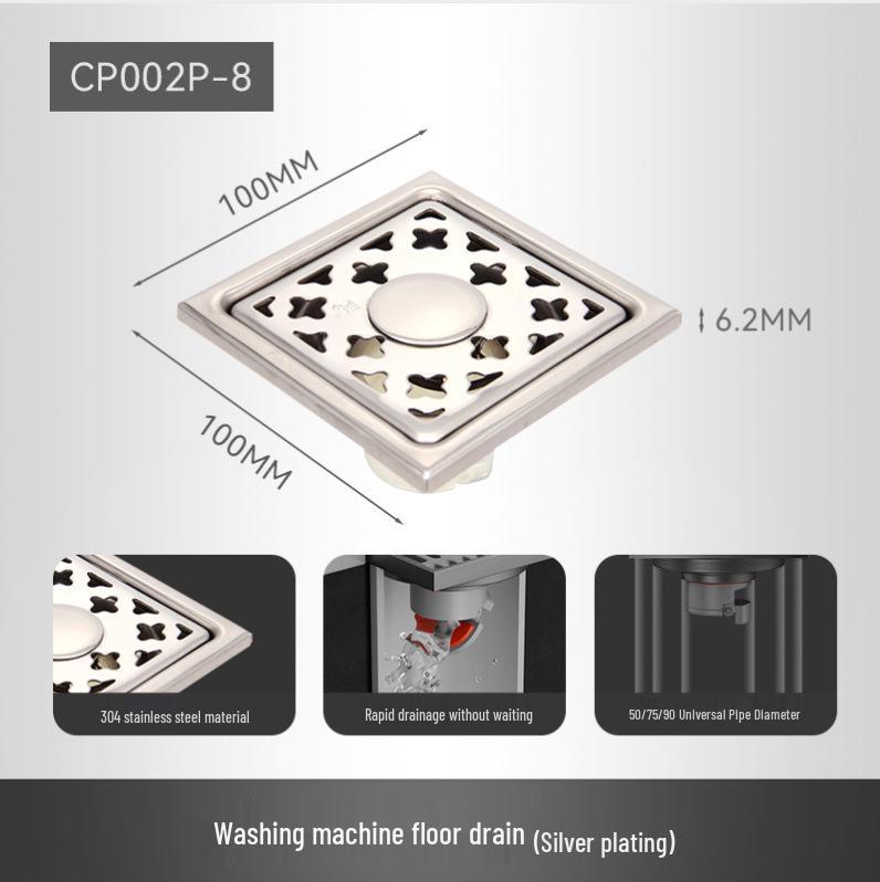 Нержавеющий стальной душевой напольный слив - Дезодорирующий, с защитой от обратного потока, Защита от насекомых для ванной комнаты и прачечной