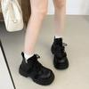 Женские короткие ботинки в британском стиле с круглым носком, новая модная модель осень-зима 2025, на толстой подошве, удобные повседневные ботинки Мартин для женщин
