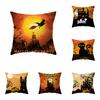 Devil Pumpkin Kitten Throw Pillow Cover Halloween Theme Witch Throw Pillow Cover Sofa Chair Bed Cushion Cover Home Decor