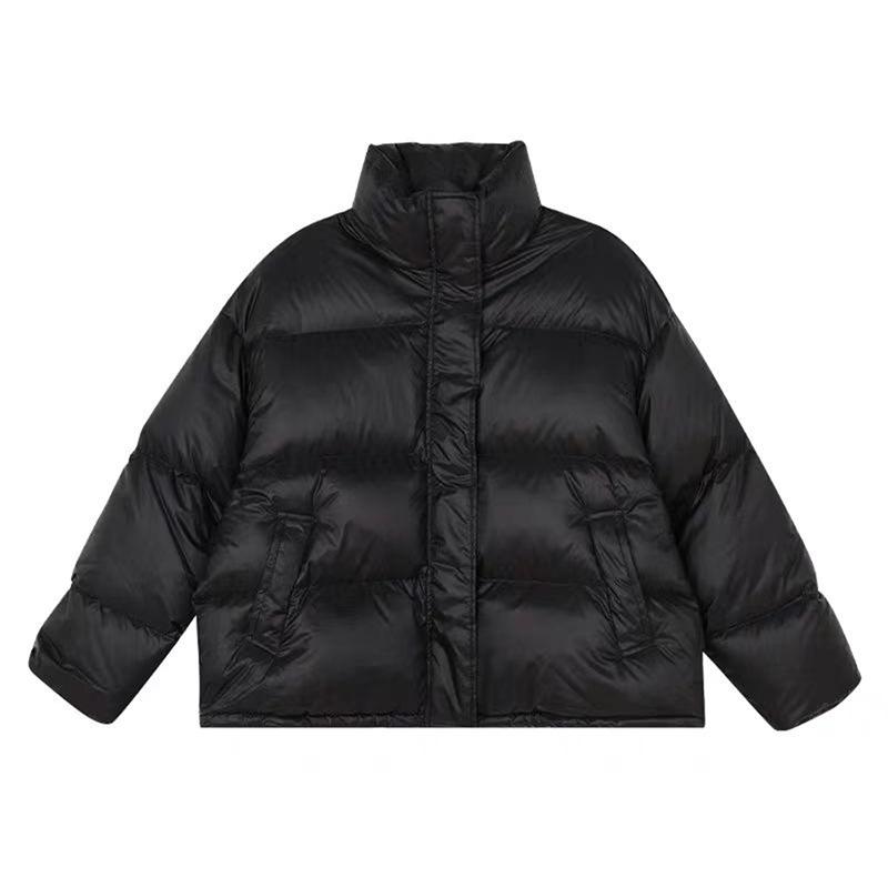 95% белого утиного пуха, высококачественная короткая женская куртка-пуховик 2024 года, зимняя, утолщенная, с воротником-стойкой, повседневная, теплая, для хлеба