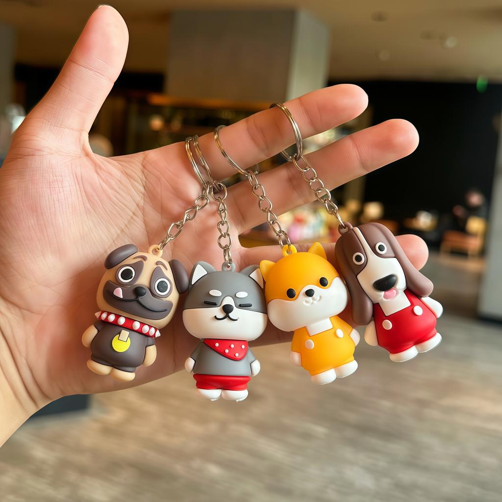 Cartoon Cute Dog Doll Keychain Bag Clothing Pendant Small Gift Wholesale