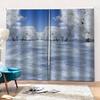 Seasonal Winter Snowy Forest Natural Landscape View 3D Scenery Christmas Curtains Living Room Rcortinas Para Salon