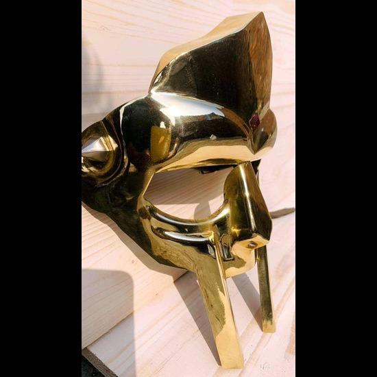 Новая маска гладиатора MF Doom Mad-villain, золотая отделка, выкованная вручную, Doom Mask | Гладиаторская хип-хоп-маска, новое издание, подарок