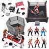 32-Piece Wrestling Toys for Kids - Wrestler Warriors Toys with Ring & Realistic Accessories - Fun Miniature Fighting Action Figures Includes 2 Rings