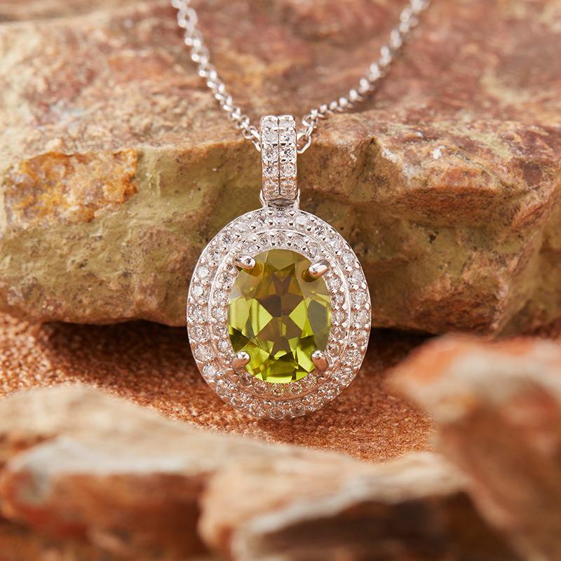 Серебряное ожерелье S925 с цветным кулоном-сокровищем для женщин, натуральный топаз, цитрин, аметист, гранат, перидот