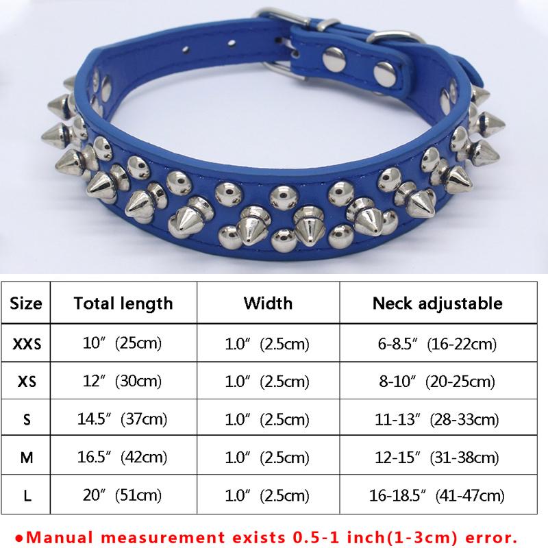 1 ряд шипованных кожаный ошейник для собак и кошек с шипами для щенков и котят, ошейники для домашних животных для маленьких и средних собак, товары для чихуахуа-йорков