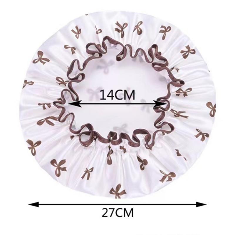 Регулируемый двухслойный атласный капор для сна, двухсторонний женский круглый шапочка для душа, ночная шапочка для сна из полиэстера, однотонная черная подкладка