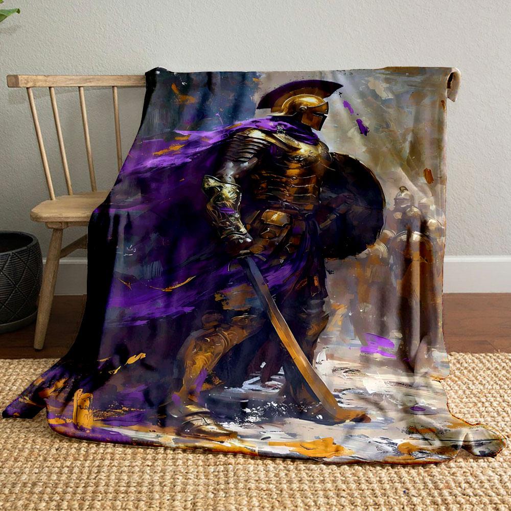 Golden Spartan Warrior Blanket bedroom Blanket for Livingroom Couch lunch break Soft throw for Friend's festival Gift