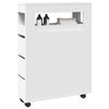 VidaXL Narrow Bathroom Cabinet On Wheels White, Narrow Bathroom Storage, Narrow Storage for Room 855268