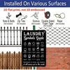 2D Flat Vintage Laundry Symbols Guide Aluminum Metal Sign - 8"x12" Rustic Wall Decor for Bathroom & Laundry Room, Unique Pictorial Cleaning