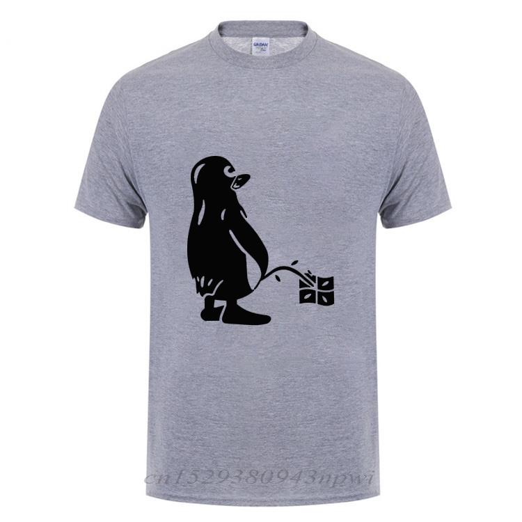 PENGUIN LINUX UBUNTU OZF Футболка Мужская Уличная Одежда Повседневная Свободная С коротким рукавом Круглый вырез Хлопок Смешная Футболка Летние Топы Футболка