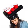 2 Inflatable Beer Pong Hats with Cups and Balls