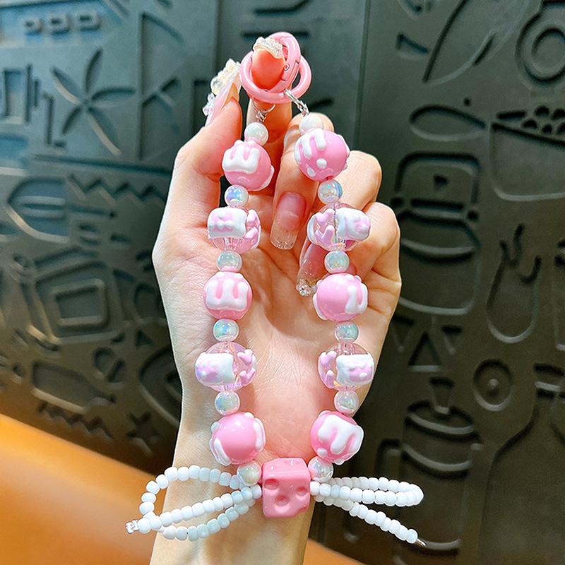 Cake Beads Hand-Painted Beads Mobile Phone Chain Keychain Cute Bag Pendant Beaded Chain