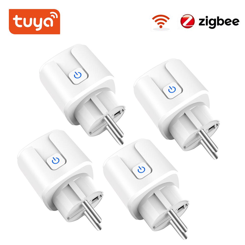20a Zigbee Smart Plug EU Smart Socket Беспроводная розетка с функцией мониторинга мощности Голосовое управление через Alexa Google Home