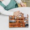 Kids Wood Busy Board with Zip Belt Buckle Latches Basic Life Skills Preschool Learning Educational