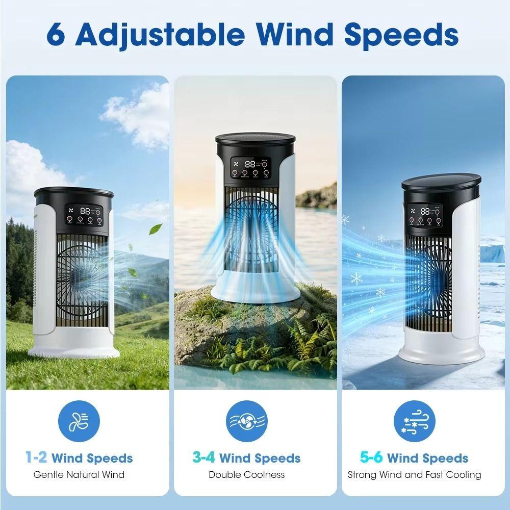 Low-Noise Operation Air Cooler Fan Compact Design Portable Air Conditioner Personal Cooling