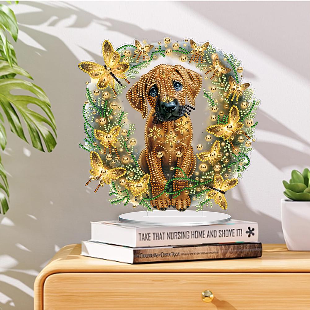 Diamond Painting Desktop Ornaments Kit Corgi Diamond Painting Desktop Decorations Basset Hound Pug for Home Office Desktop Decor