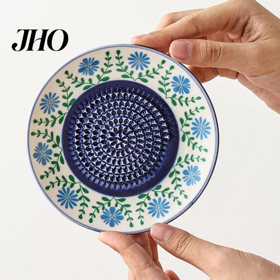 Garlic Mincer Ceramic Grinder Plate Bowl, Manual Ginger Fruit Zester Grater Mixing Dish Dish, All-in-One Prep Serving Tray, Modern Minimalist Kitchen