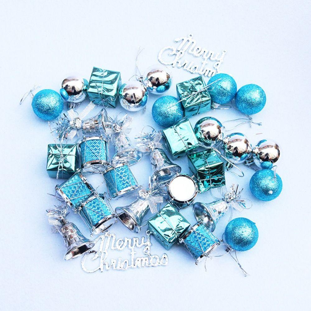 26/32PCS Mixed Pattern Christmas Hanging Decoration Xmas Ball Bell Drop Ornaments Party Supplies
