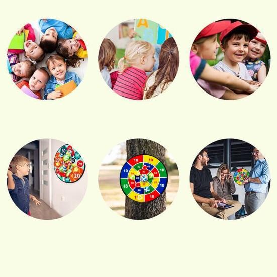 1 Set Gooey Ball Dart Board Sticky Balls Colorful Animal Print Great Stickiness Wall-mounted Kids Decompression Throwing Target Ball