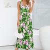 Летнее сексуальное богемное платье с принтом, пляжное женское элегантное праздничное длинное платье без рукавов с высоким разрезом, повседневное Vestidos De Verano 25208