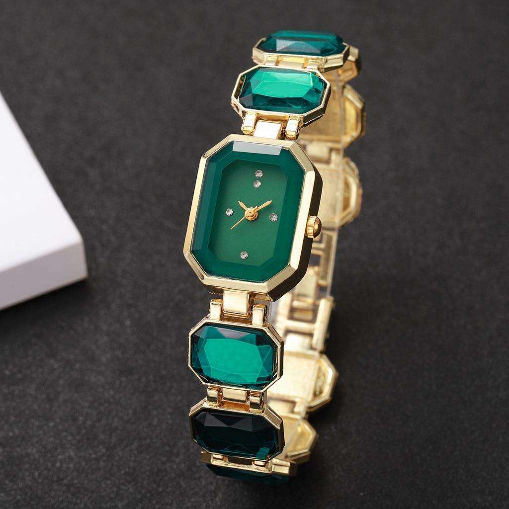 5 цветов Женские часы Модные квадратные циферблат Элегантные винтажные Трендовые кварцевые часы (Коробка в комплект не входит)
