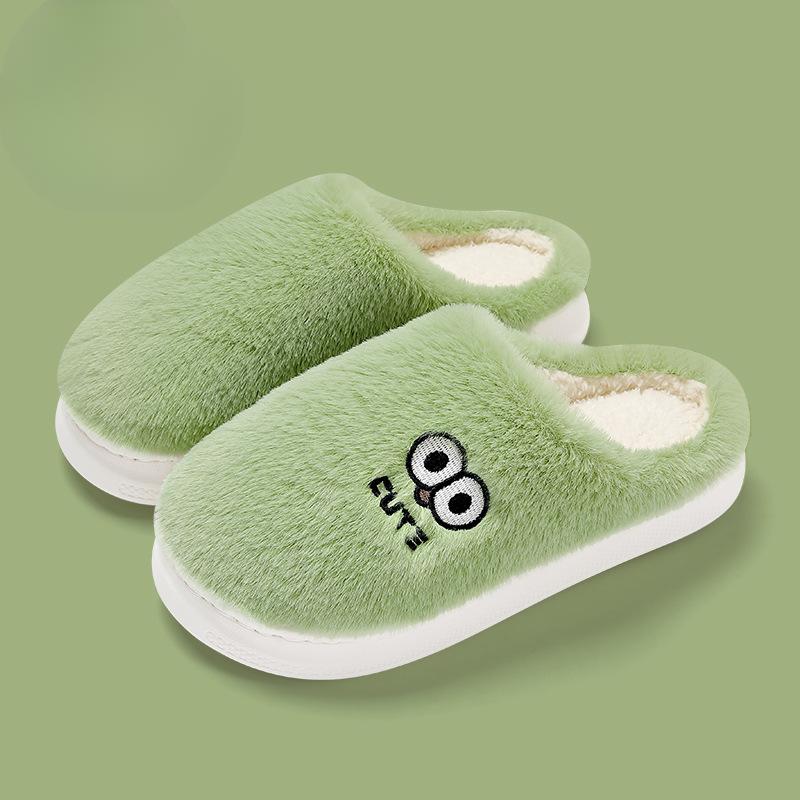 Закажите на два размера больше 1 пары легких женских домашних тапочек с мягкой подошвой, прочных, с милым узором, пушистых домашних тапочек