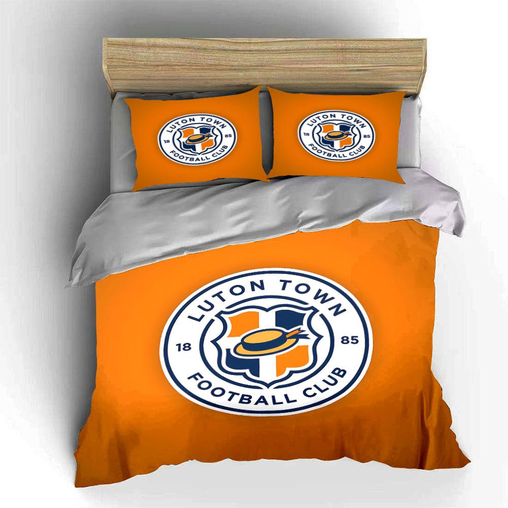 Luton Town Football Club Logo Bedding Duvet Cover Set Duvet Cover Pillowcases (1*Duvet Cover 2*Pillowcases, without duvet insert)