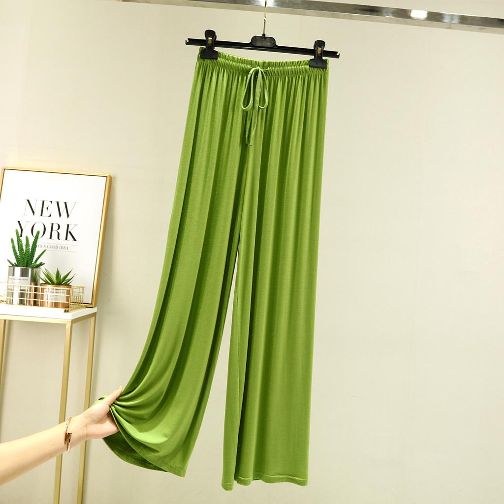 Однотонные брюки с высокой талией, весна-лето-осень, прямые, со шнуровкой, тонкие, для отдыха, с эластичной талией, свободные, повседневные, свободные брюки, повседневные, для занятий йогой и дома