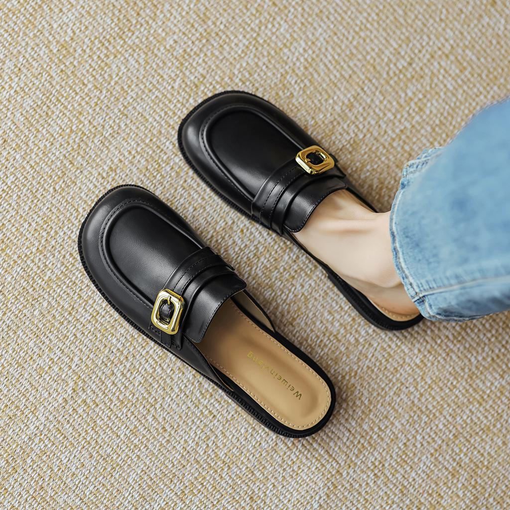 Weiwei girl 207-1 полутапочки с сумкой на голову женская летняя одежда французские туфли muller с одной педалью ленивые одинарные туфли с мягкой подошвой