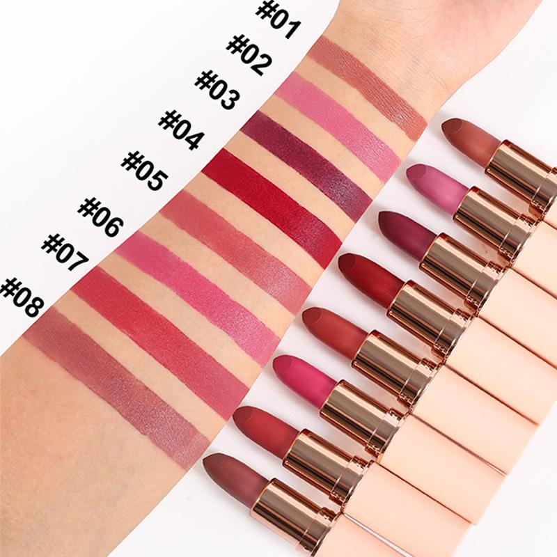 HANDAIYAN 8 Nude Velvet Lipstick Sexy Charm Texture Lipstick Водостойкая антипригарная матовая помада для губ